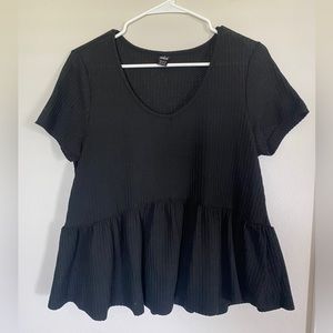 SHEIN Black V-Neck Top
